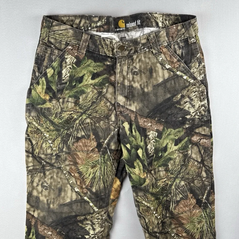 Carhartt Relaxed Fit Mens 34x32 Mossy Oak Real Tree Camo Canvas Pants 102288-340
